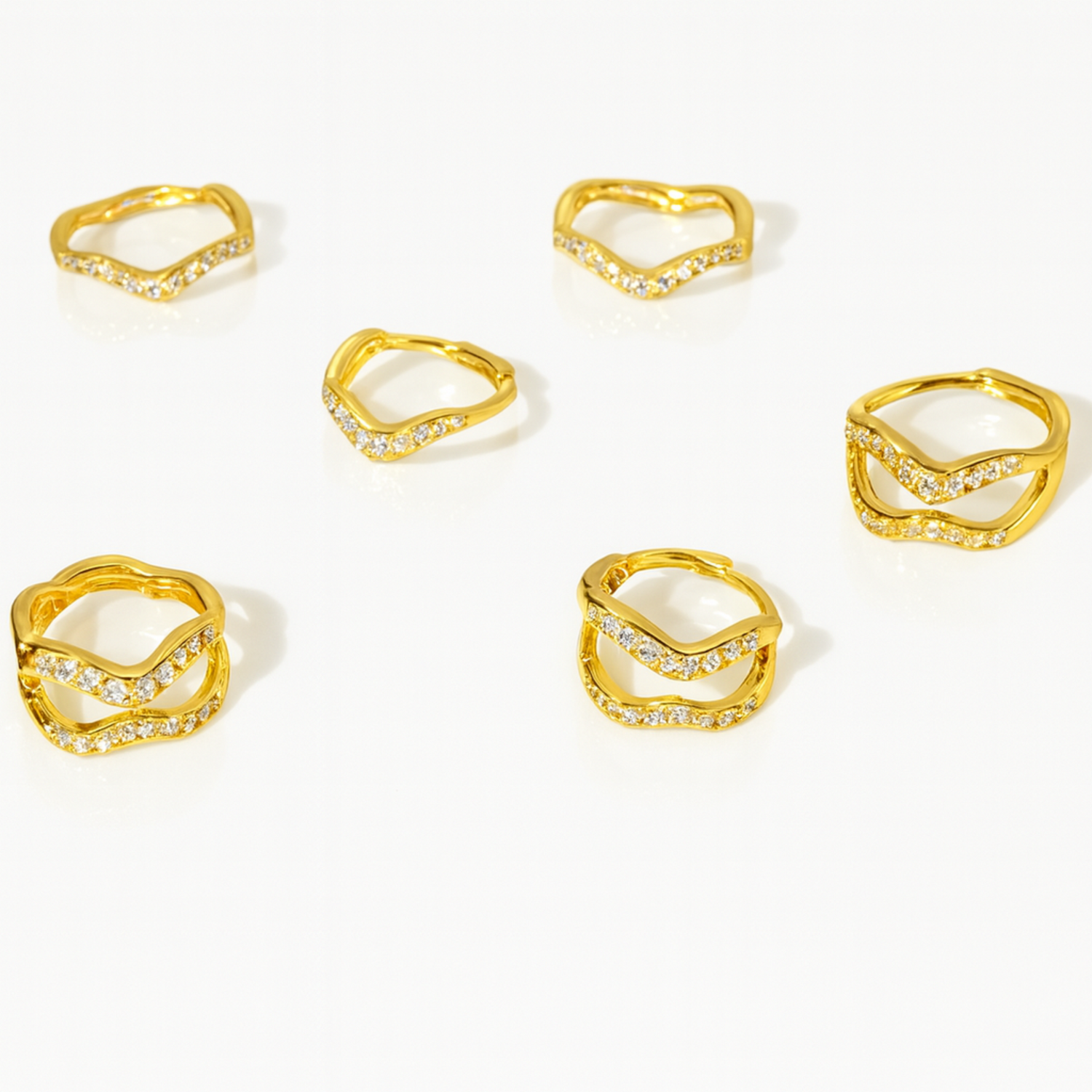 Aros Ondulados Brillo – Kosha™